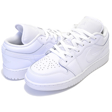 NIKE AIR JORDAN 1 LOW (GS) white/white-white 553560-126画像