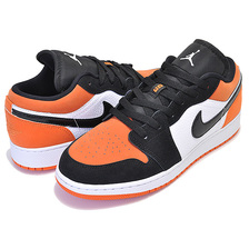 NIKE AIR JORDAN 1 LOW (GS) white/black-starfish 553560-128画像