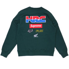 Supreme &times; Honda &times; Fox Racing 19FW Crewneck DARK GREEN画像