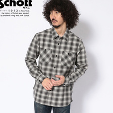 Schott MONO TONE PLAID SHIRT 3195046画像