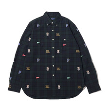 POLO RALPH LAUREN 3BDBLKPKTAOE-LONG SLEEVE-SPORT SHIRT GREEN MULTI画像