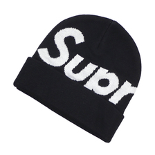 Supreme 19FW Big Logo Beanie BLACK画像
