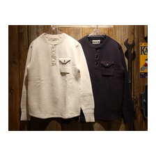 SUGAR CANE FICTION ROMANCE &ldquo;HOLLOW JERSEY STITCH HENLEY NECK T-SHIRT&rdquo; SC68365画像