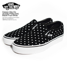 VANS Classic Slip-On (Suede Polka Dot) Black/True White VN0A3JEZTCB画像