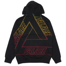 Palace Skateboards 19AW LINEAR TRIPLE FADE HOOD BLACK画像