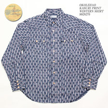 OKOLEHAO KASURI PRINT WESTERN SHIRT SS28276画像
