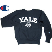 Champion C5-Q004 CLASSIC COLLAGE REVERSE WEAVE CREW "YALE" made in U.S.A. navy画像