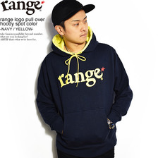 range range logo pull over hoody spot color -NAVY/YELLOW- RG19F-SW10画像