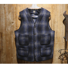 SUGAR CANE FICTION ROMANCE &ldquo;21oz. WOOL CHECK CRUISER VEST&rdquo; SC14540画像