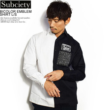 Subciety BICOLOR EMBLEM SHIRT L/S 105-20175画像