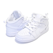 NIKE JORDAN 1 MID(TD) white/white-white 640735-126画像