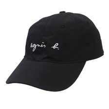 agnes b. HOMME CASQUETTE LOGO CAP BLACK画像