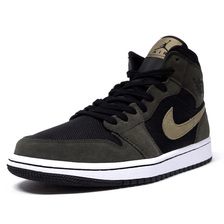 NIKE (WMNS) AIR JORDAN 1 MID BLACK/TROOPER/SEQUIA/BLACK BQ6472-030画像