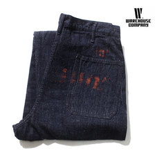 WAREHOUSE Lot 1202 U.S.NAVY DENIM UTILITY TROUSERS(ONE WASH)画像