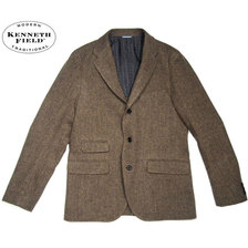 KENNETH FIELD 50s UNCONSTRUCTED HERRINGBONE SPORTS JACKET brown 19FW-96画像