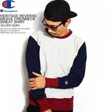 Champion HERITAGE REVERSE WEAVE CREWNECK SWEAT SHIRT -SILVER GRAY- C3-Q015画像