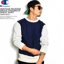 Champion HERITAGE REVERSE WEAVE CREWNECK SWEAT SHIRT -DARK NAVY- C3-Q015画像