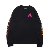 NIKE M J LS CTN JM CLASSICS CREW BLACK/INFRARED 23/TOTAL ORANGE AT8897-011画像