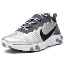 NIKE REACT ELEMENT 55 PRM METALLIC SILVER/WHITE/BLACK CI3835-001画像