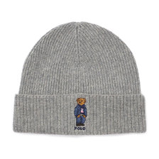 POLO RALPH LAUREN POLO BEAR KNIT HAT GREY画像