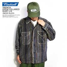 RADIALL TRENCH - OPEN COLLARED SHIRT L/S - SMOKE BLACK - RAD-19AW-SH015画像