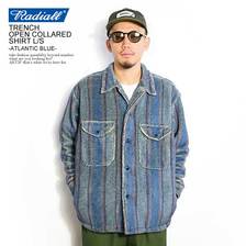 RADIALL TRENCH - OPEN COLLARED SHIRT L/S - ATLANTIC BLUE - RAD-19AW-SH015画像