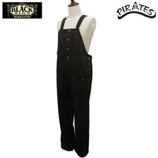 BLACK SIGN Playing Card Pattern Original Discharge Printing Button Fly Apron Overalls BSFP-19501B画像