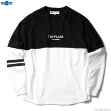 TOYPLANE L/S FOOTBALL WIZE TEE (BLACK&times;WHITE) TP19-FCS02画像