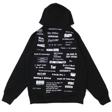 Supreme 19FW Stop Crying Hooded Sweatshirt BLACK画像