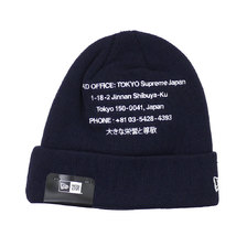 Supreme 19FW New Era HQ Beanie NAVY画像