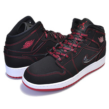 NIKE AIR JORDAN 1 MID FEARLESS(GS) black/gym red-white CU6617-062画像