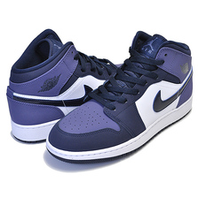 NIKE AIR JORDAN 1 MID(GS) obsidian/obsidian 554725-445画像