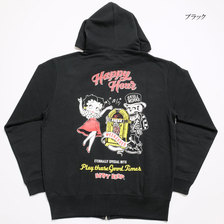 SKULL WORKS &times; BETTY BOOP 10周年記念モデル フルジップパーカー "ジュークボックスベティー" BTY-71画像