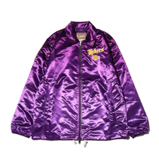 Mitchell & Ness Old English Satin Jacket LA.Lakers PURPLE STJKEF18018-LAL画像