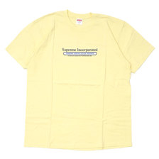 Supreme 19FW Inc. Tee PALE YELLOW画像