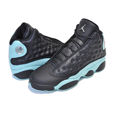 NIKE AIR JORDAN 13 RETRO (GS) ISLAND GREEN black/metallic silver 884129-030画像
