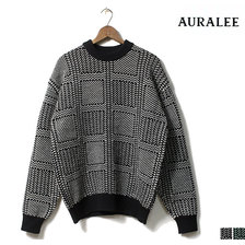 AURALEE HARD TWIST MERINO JACQUARD KNIT BIG P/O A9AP01FJ画像