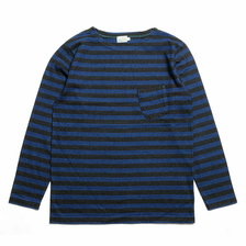 BURGUS PLUS L/S Heavy Weight Indigo Basque Shirt Stripe Indigo HBP-005ID画像