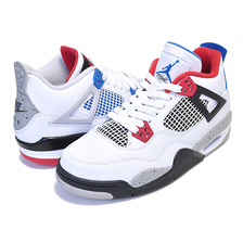 NIKE AIR JORDAN 4 RETRO (GS) WHAT THE 4 white/military blue-fire red 408452-146画像