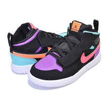 NIKE JORDAN 1 MID ALT (TD) black/total orange AR6352-083画像