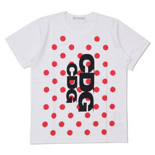 COMME des GARCONS GIRL RED DOT LOGO TEE WHITE画像