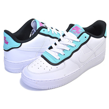 NIKE AIR FORCE 1 LV8 1 DBL(GS) white/white-light aqua-black BV1084-100画像