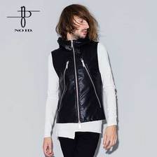 NO ID. シンセティックレザーノースリーブフーデッドBLZ 446006-308V画像