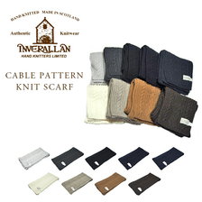 INVERALLAN CABLE PATTERN KNIT SCARF画像
