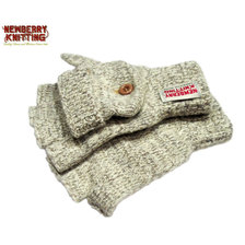 NEWBERRY KNITTING RAGG WOOL FINGERLESS GLOVE oatmeal画像