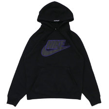 Supreme &times; NIKE 19FW Leather Applique Hooded Sweatshirt BLACK画像