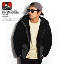 BEN DAVIS NYLON POCKET BOA ZIP HOODED JACKET -BLACK- M-9780066画像