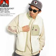 BEN DAVIS NYLON POCKET BOA VEST -OFF WHITE- M-9780065画像
