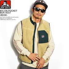 BEN DAVIS NYLON POCKET BOA VEST -BEIGE M-9780065画像