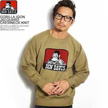 BEN DAVIS GORILLA IQON JACQUARD CREWNECK KNIT I-9780059画像